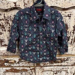 XS Rock & Roll Denim Western Button Down